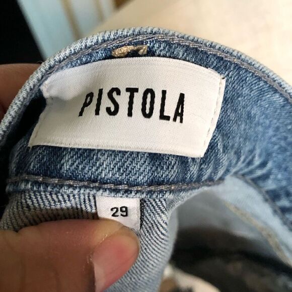 Pistola Shorts Womens 29 Denim High Rise Relaxed Fit Cut Off Bowery Frayed Hem - Picture 5 of 10